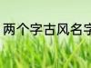 两个字古风名字 高冷好听的二字名字