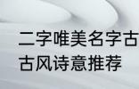 二字唯美名字古风诗意 二字唯美名字古风诗意推荐