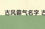 古风霸气名字 古风霸气名字有哪些