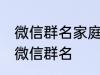 微信群名家庭名称大全 适合一家人的微信群名