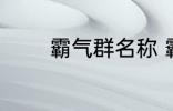 霸气群名称 霸气群名称推荐